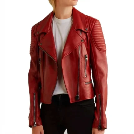 Red Leather Jacket Women