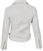 Women’s White Leather Biker Jacket-1