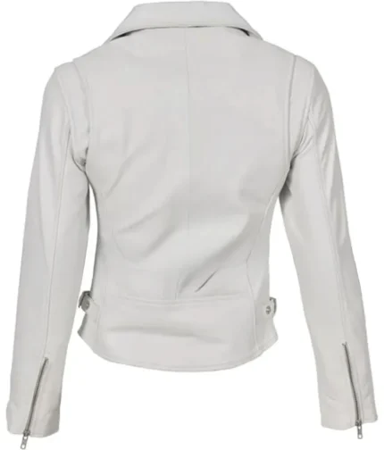 Women’s White Leather Biker Jacket-1