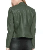 Green Quilted Leather Jacket Women-3