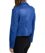 Royal Blue Leather Jacket Women-2