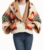 Yellowstone Beth Dutton Printed Wool Cropped Cloak