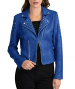 Royal Blue Leather Jacket Women