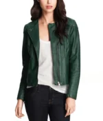 Green Leather Jacket Women