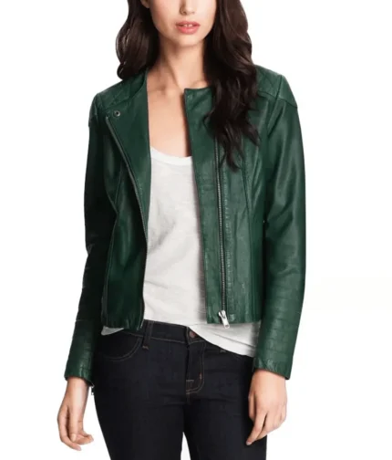 Green Leather Jacket Women