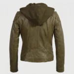 Women’s Olive Motorcycle Leather Jacket-1