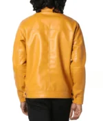 Yellow Mustard Leather Jacket Men-2