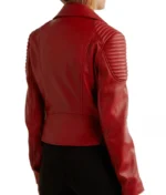 Red Leather Jacket Women-4