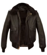 Men’s Vintage Brown Leather Aviator Jacket-1