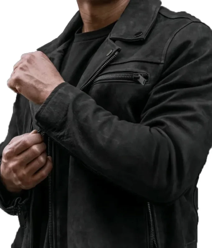 Black Matte Biker Leather Jacket For Men’s-3