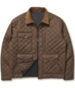 Yellowstone Series Classic John Dutton Brown Quilted Jacket-3