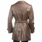 Women’s Brown Mackintosh Style Leather Coat-5