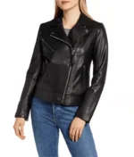 Black Biker Leather Jacket Women