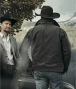 Yellowstone Series John Dutton Grey Cotton Jacket-3