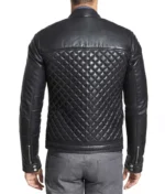 Black Quilted Leather Jacket Men-3