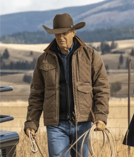 Yellowstone Series Classic John Dutton Brown Quilted Jacket