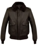 Men’s Vintage Brown Leather Aviator Jacket