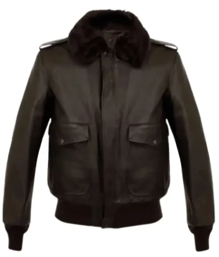 Men’s Vintage Brown Leather Aviator Jacket