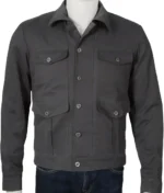 Yellowstone Series John Dutton Grey Cotton Jacket-4