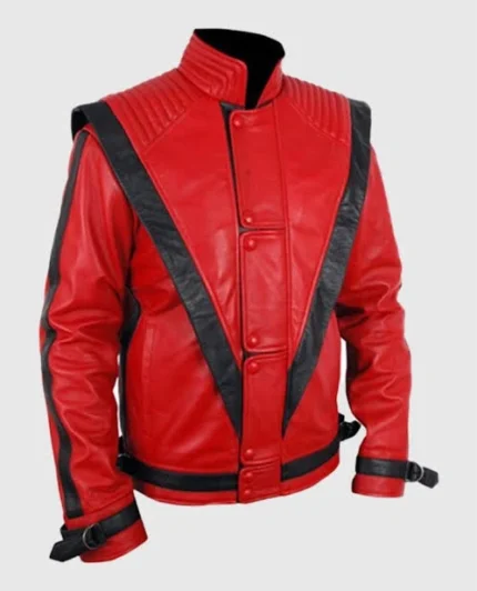 Michael Jackson Red Thriller Leather Jacket