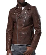 Men’s Biker Brown Leather Jacket