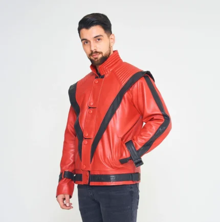 Michael Jackson Red Thriller Leather Jacket-1
