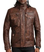 Mens Brown Vintage Leather Jacket