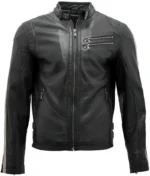 Men’s Black Leather Biker Jacket