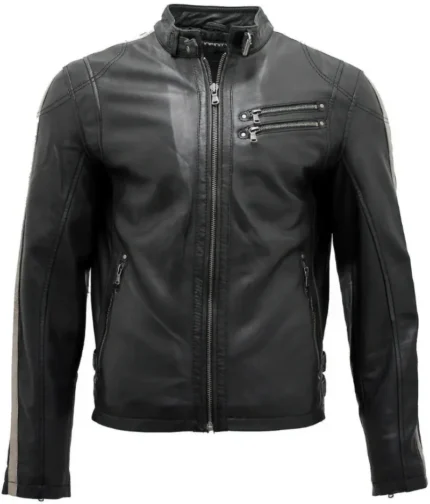 Men’s Black Leather Biker Jacket