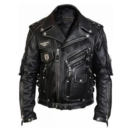 Heavyweight Men’s/Women Cowhide Black Biker Leather Jacket