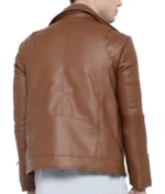 Brown Slim Fit Leather Jacket Men-2