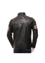 Men’s Striped Leather Jacket-1