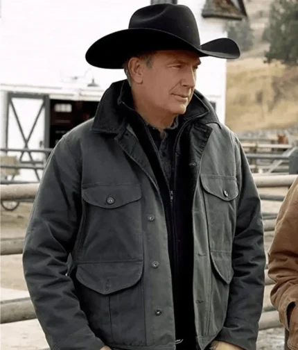 Yellowstone Series John Dutton Grey Cotton Jacket