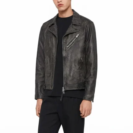 Distressed Black Leather Jacket-2