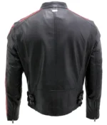Men’s Black Leather Biker Jacket-2