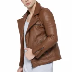 Brown Slim Fit Leather Jacket Men-1