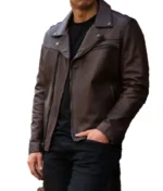 Old English Brown Full Grain Leather Jacket-3