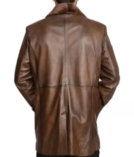 Men’s Hazelnut Brown Double Breasted Leather Jacket-2