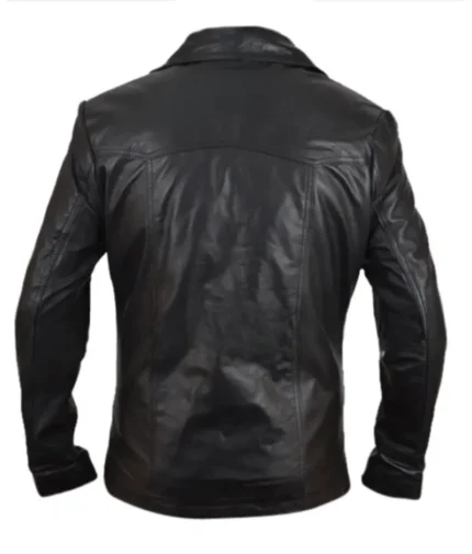 Men’s Black Leather Reefer Jacket-2