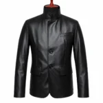 Men’s Black Classic Leather Blazer