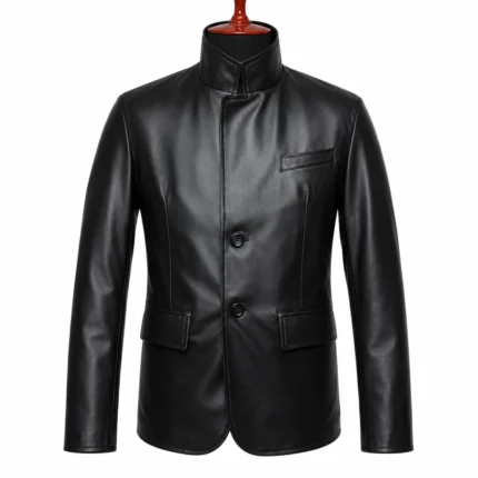 Men’s Black Classic Leather Blazer