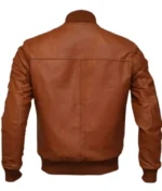 Men’s Brown Leather Bomber Jacket-2