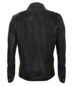 Men’s Antique Black Pleated Leather Jacket-1