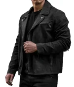 Black Matte Biker Leather Jacket For Men’s