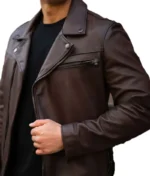 Old English Brown Full Grain Leather Jacket-2
