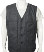 John Dutton Grey Wool Vest Yellowstone-1