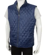 John Dutton Blue Quilted Vest Kevin Costner-2