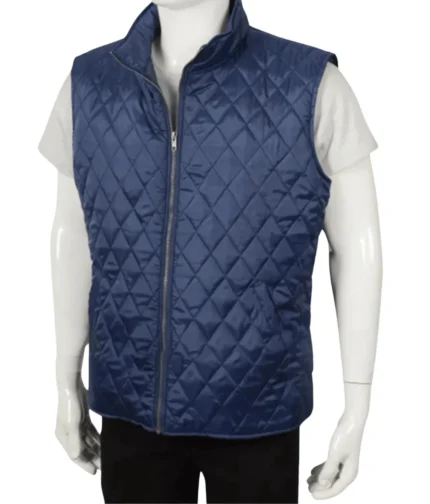 John Dutton Blue Quilted Vest Kevin Costner-2