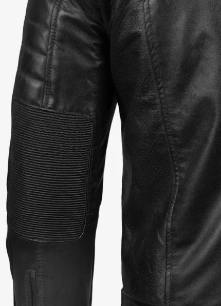 Men’s Black Cafe Racer Leather Jacket-2
