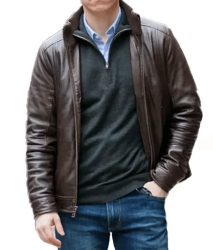 Brown Biker Leather Jacket For Men